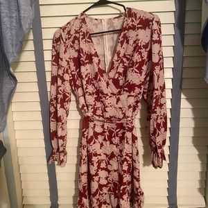 Red and pink flower dress